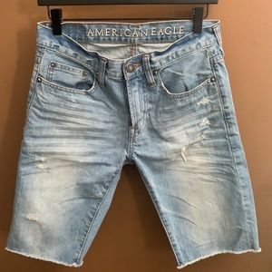 American Eagle Denim Blue Shorts - Mens Size Small